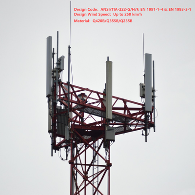 Kentsel Yaya Caddesi 5G için 48m 60m 70m 77Meter Kompakt Ayak İzi 3 Tüp Telekom Kulesi