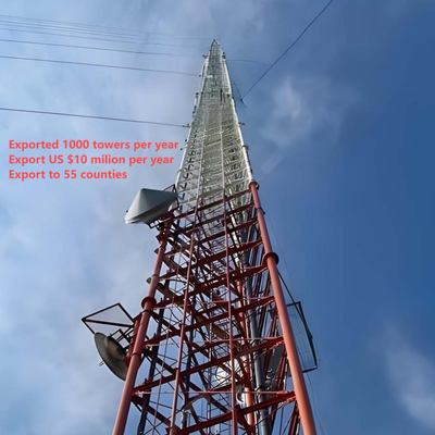 Uydu Yer İstasyonu Desteği için 30 43 48M Hafif Gergili Tel Kule