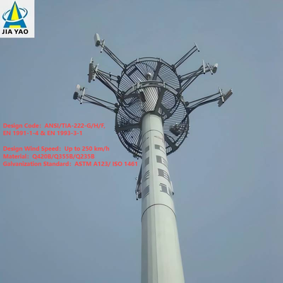 28 36 38 Metre Dahili Kablo Yönlendirme Yaya Üst Geçidi için Tek Kutuplu Kule 5G Kapsama Alanı