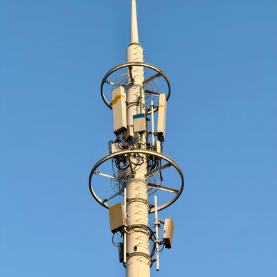 Konut Bileşik Girişi Telekom için 35 Metre Düşük Rüzgar Yükü Monopol Kulesi