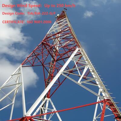 Soğuk Bölge Tarımsal Telekom için 37 46 55M Donmaya Dayanıklı 3 Ayaklı Açılı Çelik Kule