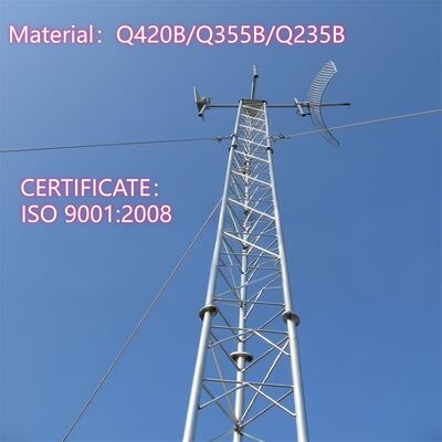 Otlak Geniş Alan Kapsamı için 35M Q355 Çelik Gergili Kule Işık Temeli