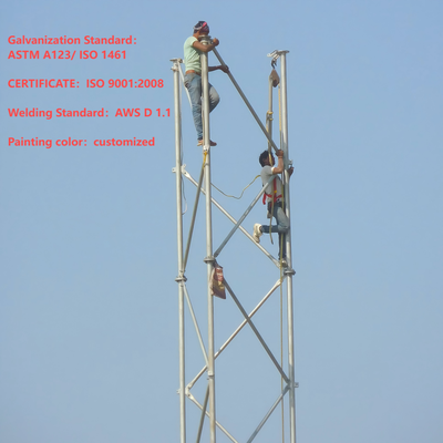 Uzaktan Madencilik Alanı İletişimi için Ağır Hizmet Tipi 3 Ayaklı Çelik Boru Kafes Kule 4G 5G Baz İstasyonu Q345B Sıcak DIP Galvanizli Rüzgara Dayanıklı Direk