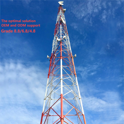 Uzaktan Madencilik Alanı İletişimi için Ağır Hizmet Tipi 3 Ayaklı Çelik Boru Kafes Kule 4G 5G Baz İstasyonu Q345B Sıcak DIP Galvanizli Rüzgara Dayanıklı Direk