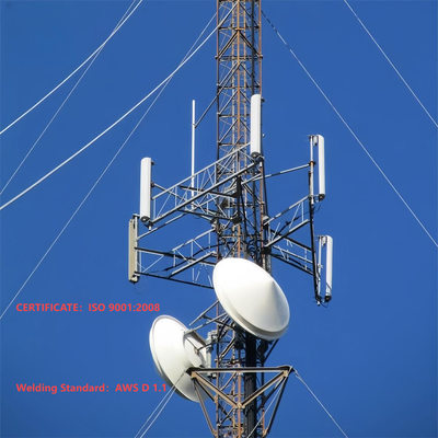 Uzun Menzilli Radyo TV Yayını için Ultra Yüksek Gergili WireTower ANSI/TIA-222 Sertleştirilmiş Çelik Ankraj Sistemli Standart Sağlam Kafes Direk