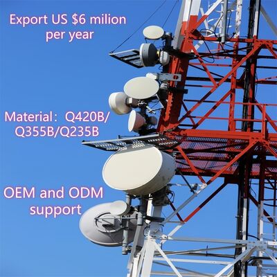 Kırsal Telekomünikasyon Altyapısı için Optimize Edilmiş Yük Taşıyıcı Yapıya Sahip Ağır Hizmete Uygun 4 Ayaklı Açısal Çelik Kafes Kule ANSI/TIA-222-G Standardı