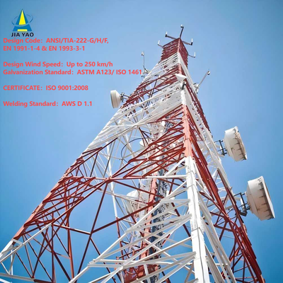 Telekom için Sinyal İletimi 4 Ayaklı Açısal Çelik Haberleşme Radyo Mobil Hücre Kulesi