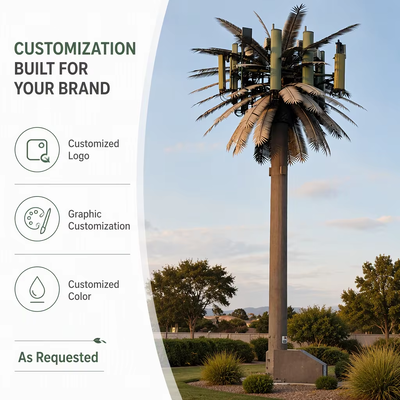 Hot Dip Galvanized Bionic Tree Telecom Tower Camouflaged for Tourist Scenic Area